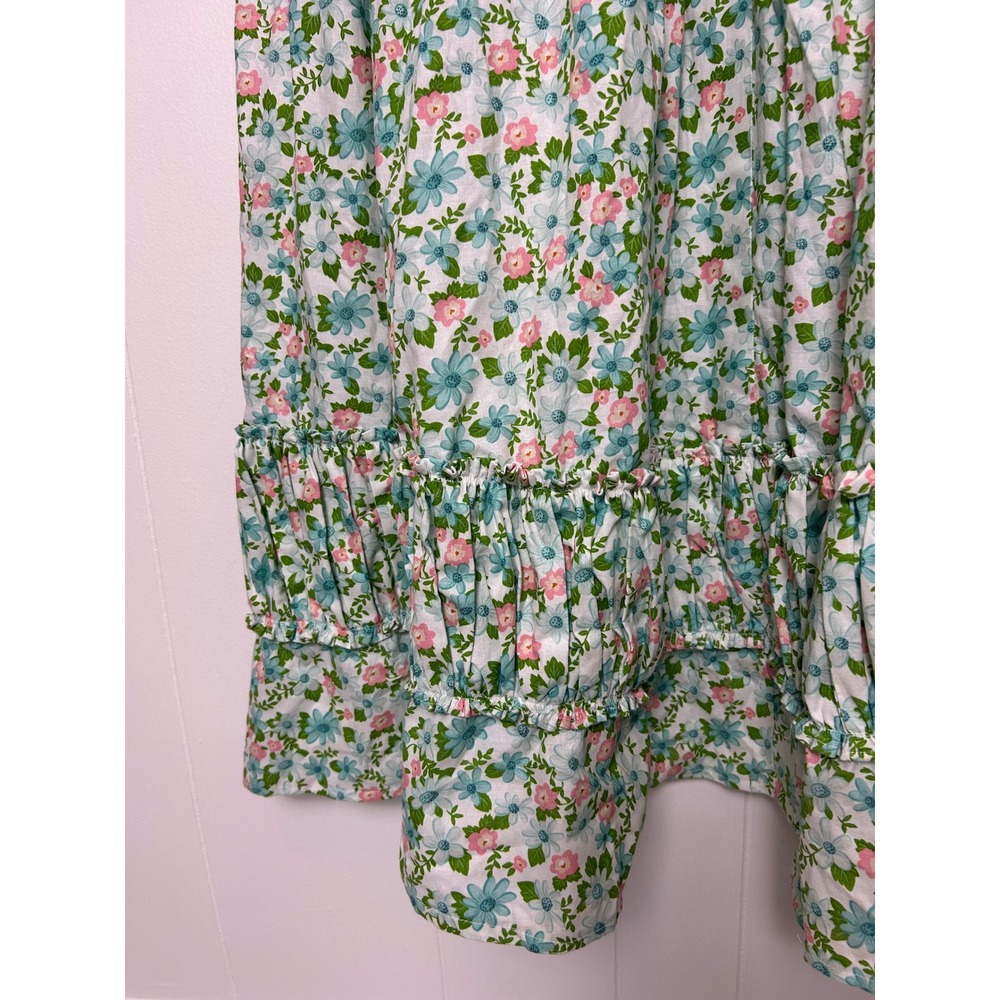 Recollections Prairie Dress Floral ruffle Neck Maxi Cotton USA Made cottagecore - Picture 7 of 12